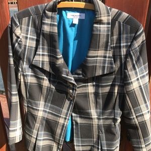 Jacket/Blazer, crop, cotton, Size 12, plaid